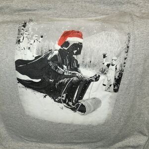 Star Wars Gray Interior Logo Tee Darth Vader On A Sled Mens XL